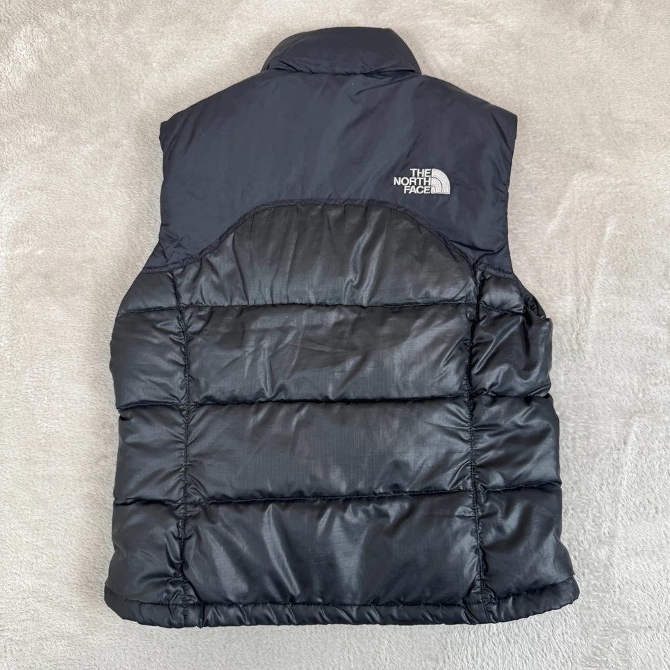 The North Face Puffer Vest Girls Small Black Preowned Goose Down 600 Insulated - Image 2 of 4