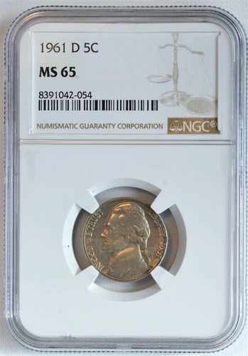 1961 D Jefferson Nickel MS 65 NGC 5C
