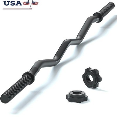 47'' EZ Curl Bar Weight Lifting Bar 1-inch Curling Bars for Weight lifting Gym