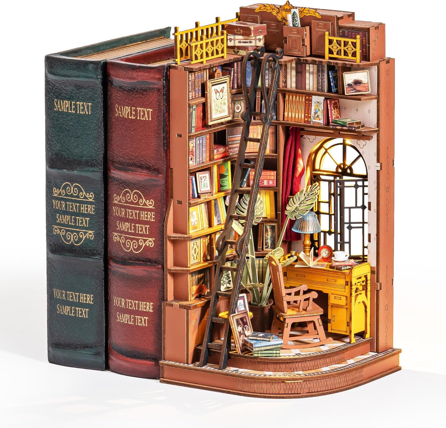 Kit DIY Book Nook Studio Silenzioso - Puzzle 3D Legno per Libreria Moderna