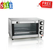 Hamilton Beach - 4 Slice Toaster Oven - Stainless Steel Compact Versatile Design