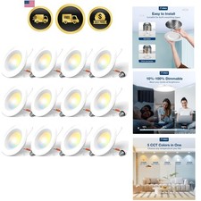 5/6 inch 5CCT LED Recessed Lighting 12 Pack, Dimmable, Damp Rated, 12.5W 100W...