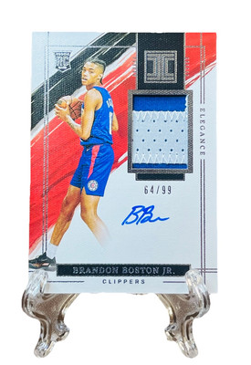 BRANDON BOSTON JR RC 2021-22 PANINI IMPECCABLE ROOKIE PATCH ON-CARD AUTO /99 RPA