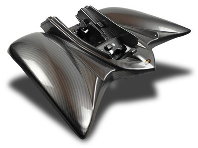NEW YAMAHA YFM 350 RAPTOR 04-13 BLACK CARBON FIBER PLASTIC REAR FENDER