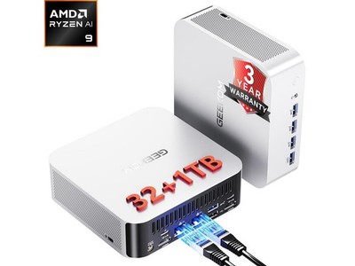 GEEKOM Mini PC A9 MAX AMD Ryzen AI 9 HX 370 32GB DDR5 1TB SSD AMD Radeon 890M
