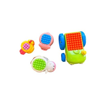 Fisher-Price Stack n Surprise Blocks Rolling Frog Vehicle Animal Cow Pig Chick