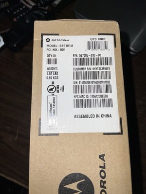 New Motorola SURFboard SB5101U Cable Modem High Speed Internet  ~ 38.91 Mbps