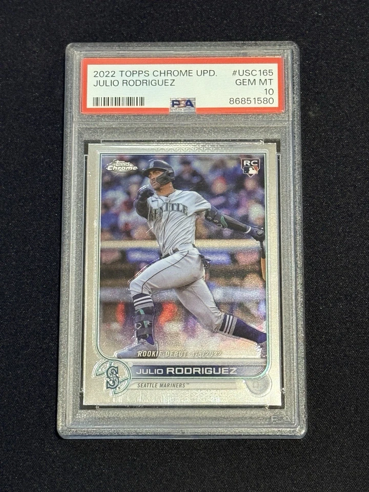 2022 Topps Chrome Update Julio Rodriguez RC Rookie #USC165 Mariners PSA 10 - Image 2 of 3