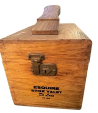 Vintage Wood Esquire Shoe Valet Deluxe Box With Accessories, Used