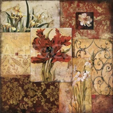 NATURE SHIFTED I (26x26) & SHIFTED II (26x26) SET by GEORGIE FLORAL 2PC CANVAS 