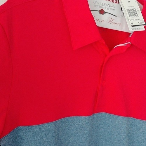 Adidas Golf Ult Blocked Polo, Dark Marine/Shock Red, Size Medium - Picture 5 of 9