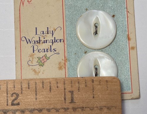 Vintage New on Card ABC Pearl Buttons, Blue Bonnet, Lady Washington Ocean La Vie - Picture 16 of 20