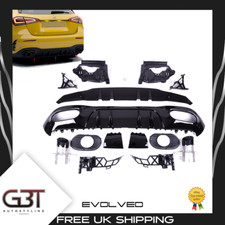 FOR MERCEDES W177 A CLASS A35 BLACK DIFFUSER WITH EXHAUST TIPS 2018+ FACELIFT