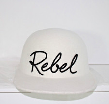 REBEL Stylish EUGENIA KIM Original Baseball White Hat Women's One Size 100% Wool