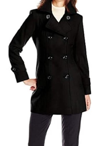 Double Breasted Coat Jacket Black 