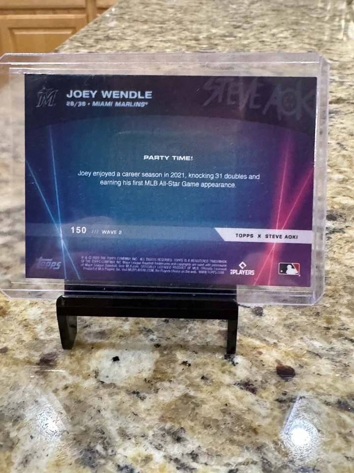 2022 Topps x Steve Aoki Baseball Party Joey Wendle blue refractor /75 🔥🔥🔥 - Image 2 of 2