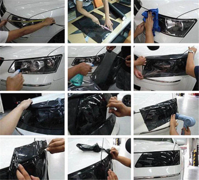 Cubierta Autoadhesiva De Vinilo Para Faros Delanteros Y Traseros Del Carro color Foto 2 de 4