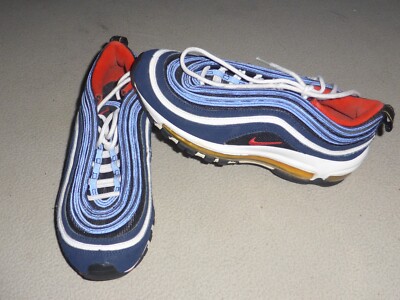 NIKE AIR MAX 97 NAVY HABANERO RED 921522-402 SIZE 3.5Y YOUTH WOMANS 5 1/2 SHOES