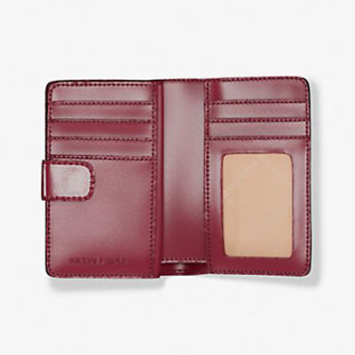 Michael Kors Jet Set Medium Two-Tone Logo Wallet Oxblood Multi