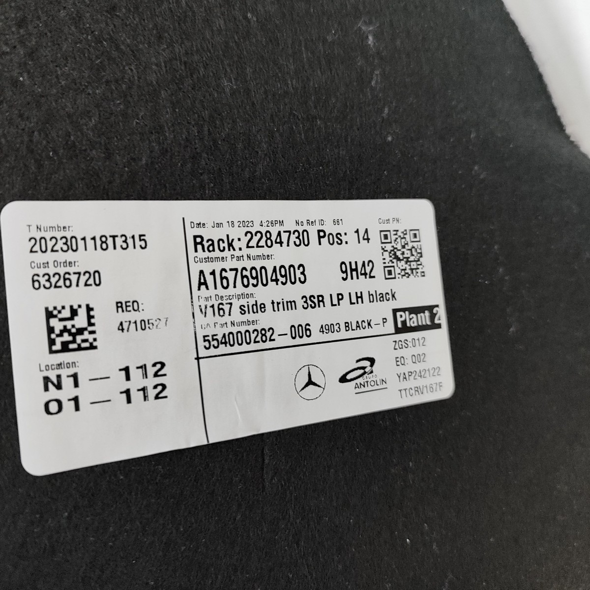MERCEDES-BENZ GLE W167 Left Side Trunk Trim A1676904903 3.0D 2022 