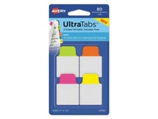 Ultra Tabs Repositionable Tabs 1 x 1.5 Neon:Green Orange Pink Yellow 80/Pk
