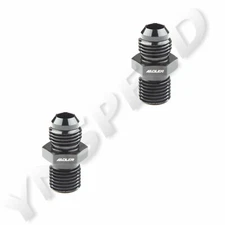 2PCS Aluminum 6AN AN-6 Male Flare To M14 x 1.5mm Straight Fitting Adapter Black