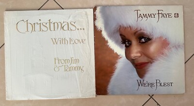 TAMMY FAYE BAKKER, Jim  2 LP Vinyl records  Christmas With Love, We're Blest