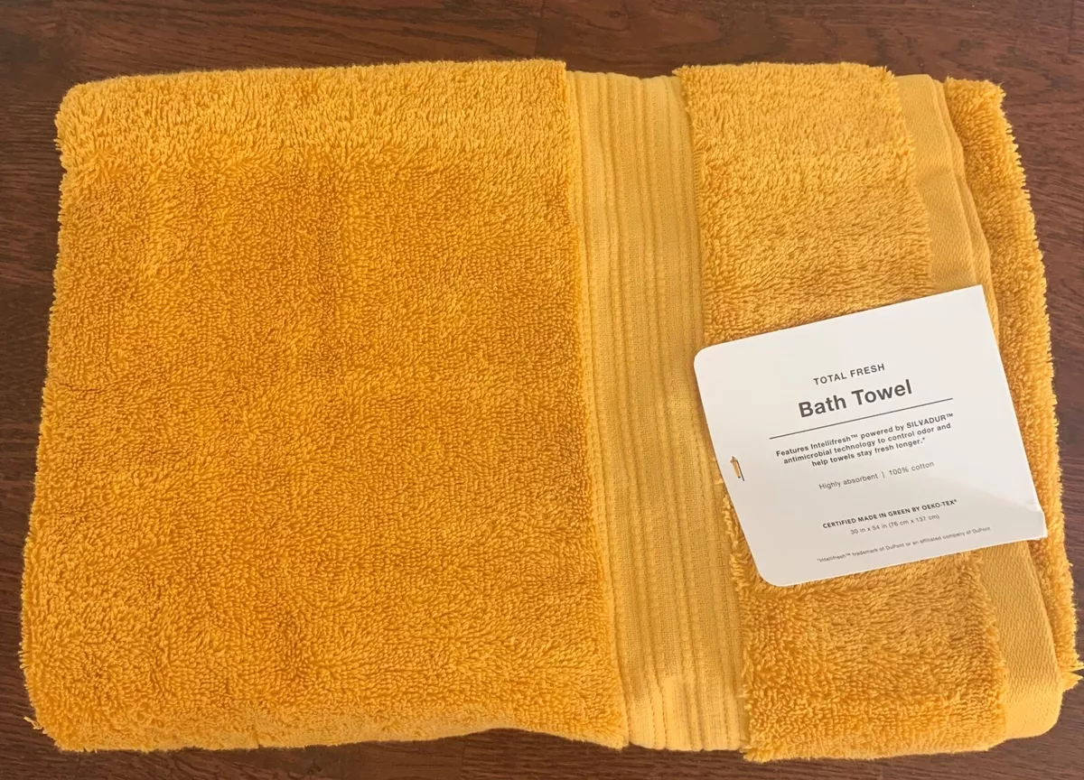 Antimicrobial Bath Towel - Total Fresh, gold yellow 54 Inches (L), 30  Inches (W)