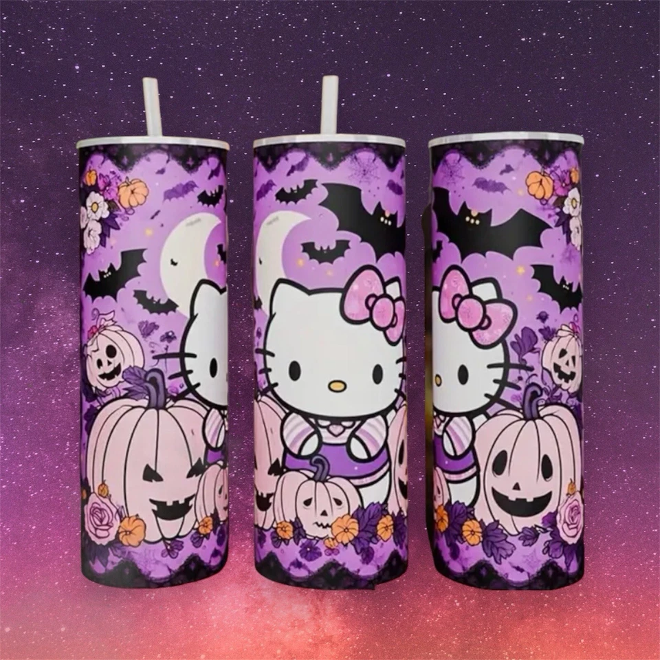 Супер милый Hello Kitty Хэллоуин из нержавеющей стали дорожная кружка с безопасной крышкой - Изображение 4 из 4