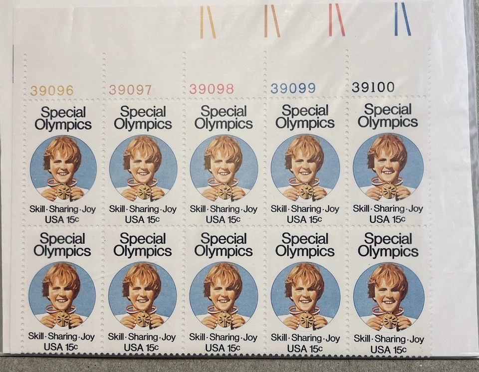US Stamp 1979 Mint Plate Block of 10 Scott #1788, Special Olympics, MNH, OG - Image 4 of 4