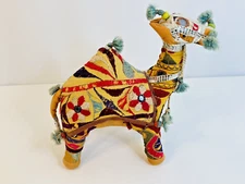 Handcrafted Stuffed Camel India 10" tall Anglo Raj Embroidered Mirrors