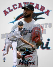 Miami Marlins Lithograph print of  Sandy Alcantara 2022