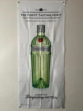 Vintage "Introducing Tanqueray No. Ten" Wall Hanging/Banner "The Finest Tasting"