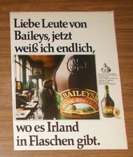 Seltene Werbung BAILEYS Original Irish Cream - Irland in Flaschen 1982