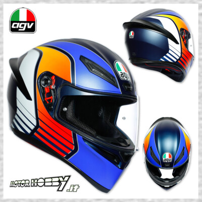 CASCO INTEGRALE AGV K1 MULTI POWER MATT DARK BLUE/ORANGE/WHITE TAGLIA MS 57  2020 | eBay