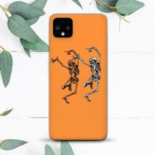 Halloween Funny Skeletons Orange Case For Google Pixel 2 3 3a 4 4a 5 6 7 8 XL