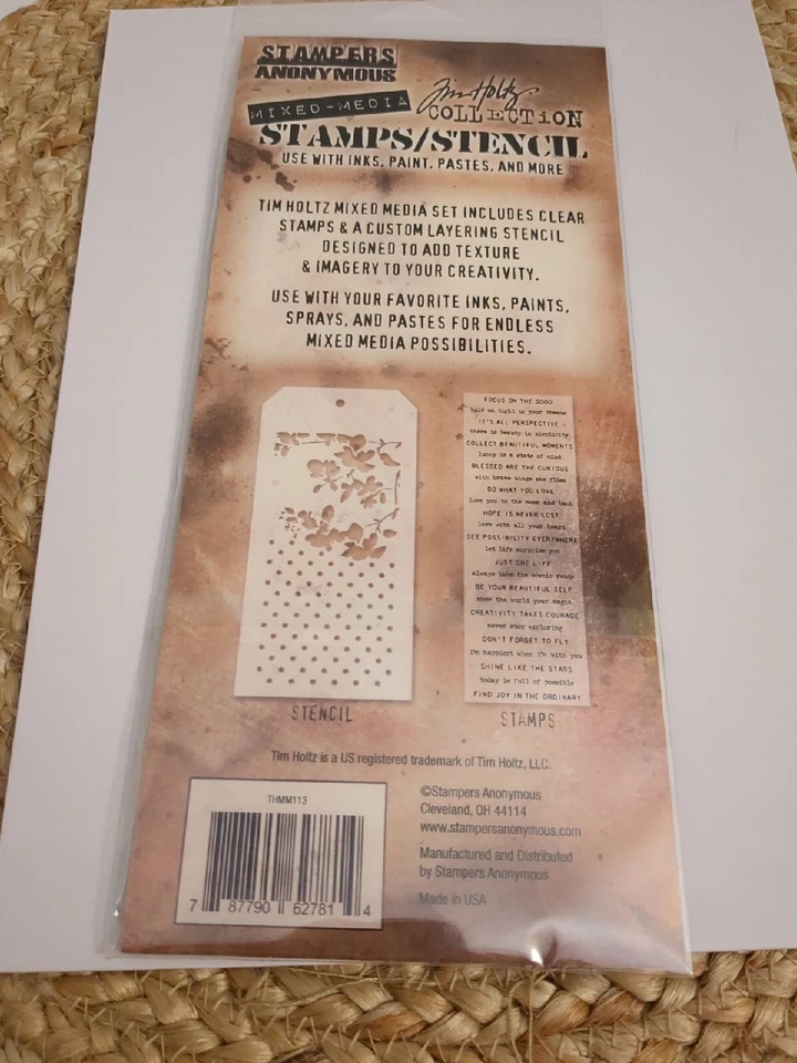 Tim Holtz Estampadores Anónimos Medios Mixtos Dichos Inspiradores Sellos Plantillas Foto 3 de 3