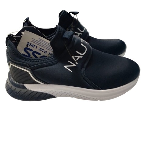 Nautica Boys Sneaker Athletic Slip-On Running Shoes Black Blue White Gym Size 1