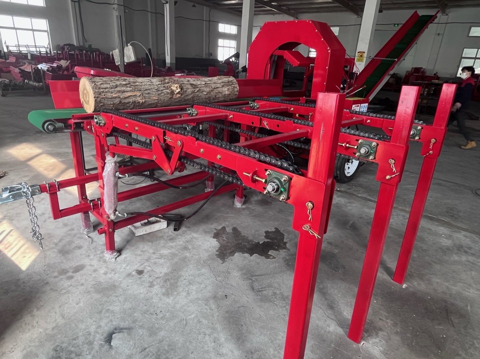 Wheeled Tow Bar 45T Firewood Processor Log Splitter 118in Wood Conveyor ...