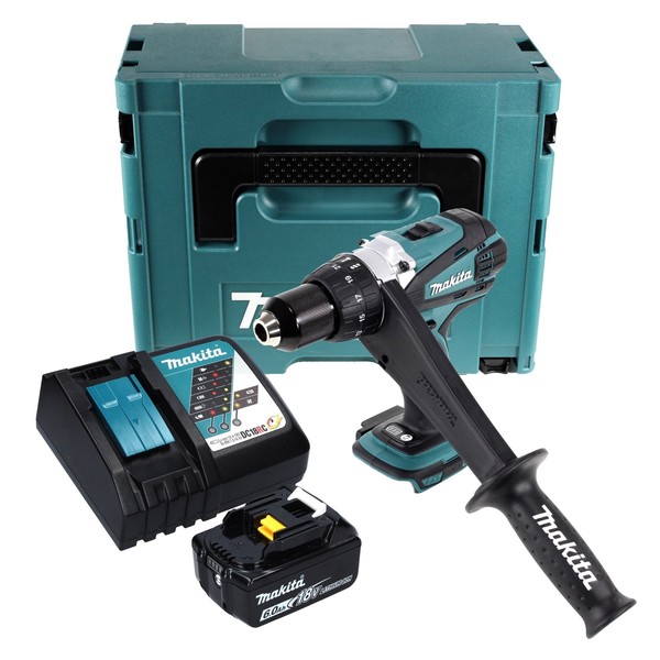 Makita Ddf 458 RG1J Akku Bohrschrauber 18 V 91 Nm + 1X Akku 6,0 Ah + Lader-image