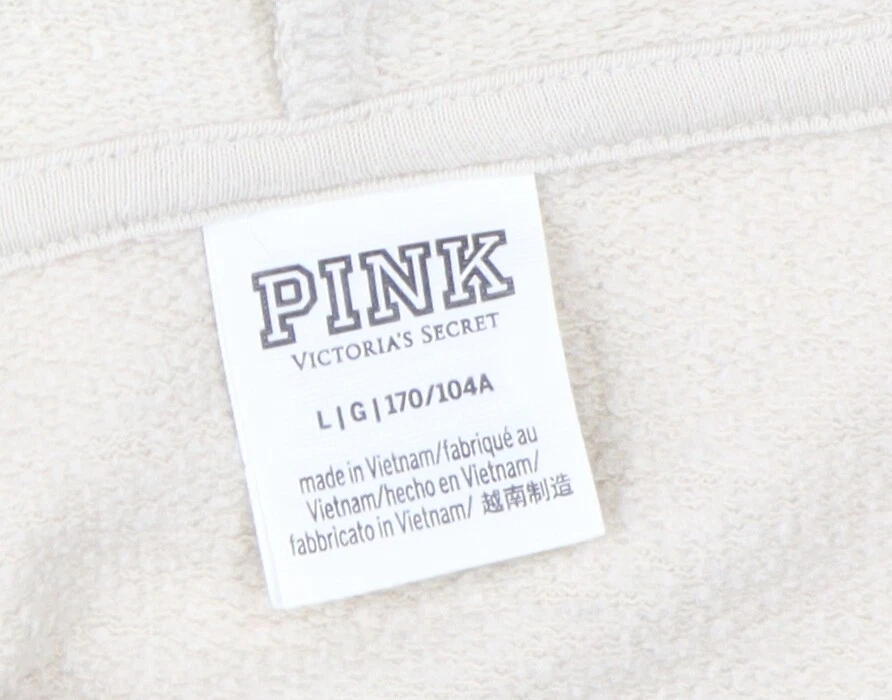 UNDERCOVER Victoria's Secret Felpa donna beige con cappuccio e zip intera L