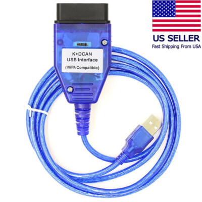 K+DCAN OBD2 Cable with Switch For BMW FTDI FT232RL Tools EDIABAS NCS Expert ISTA