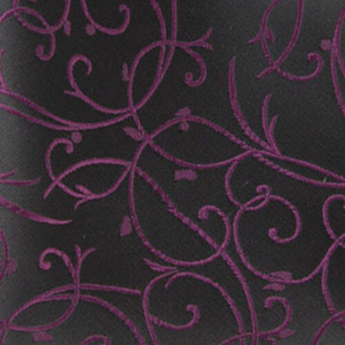 Black & Purple Boys Bow Tie Woven Swirl Patterned Wedding Pre-Tied Bowtie by DQT - Picture 2 of 2