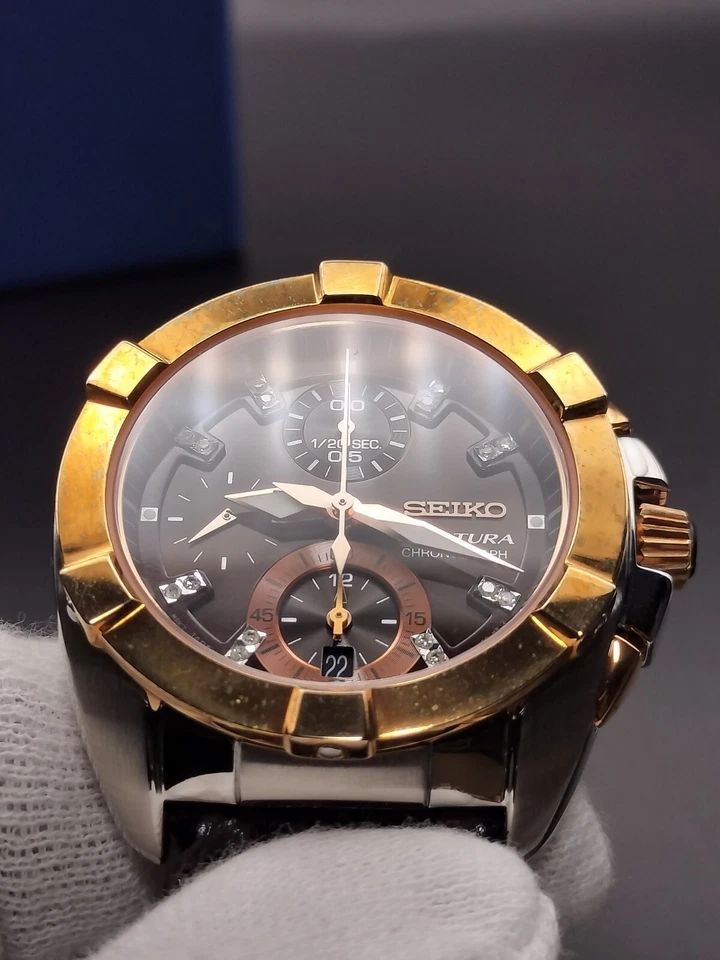 Mint condition SEIKO Velatura Diamond Quartz 7T92 0KS0 Men's Watch Working - image 3 of 4