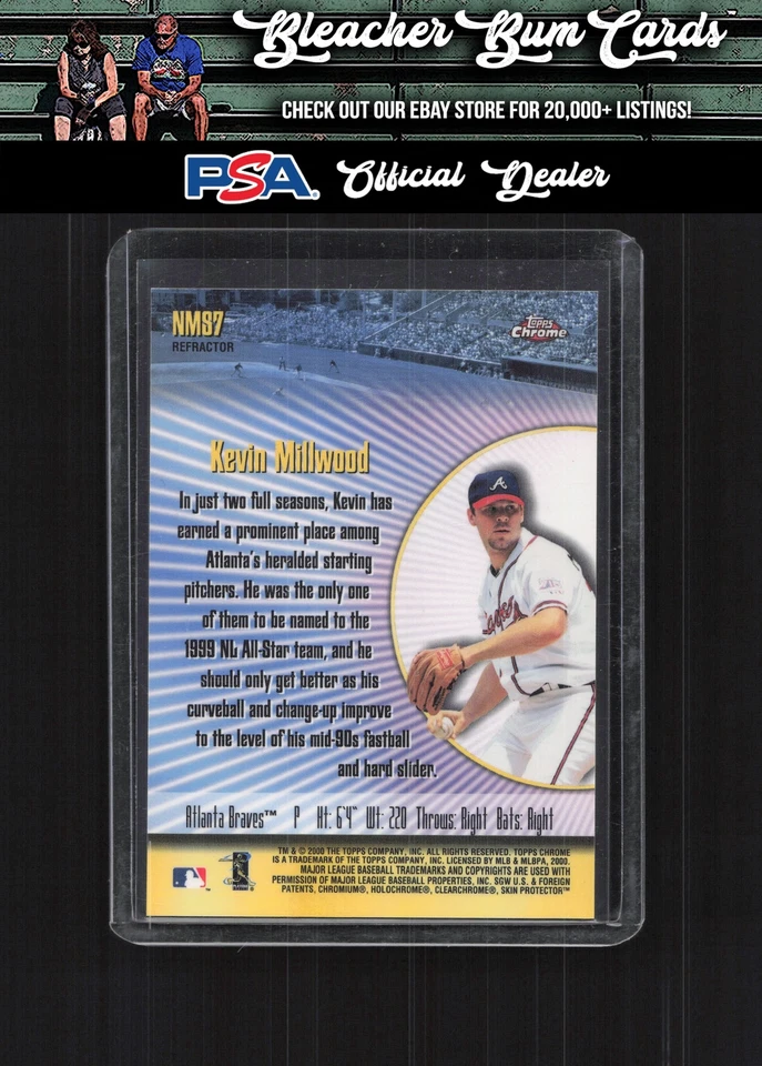 2000 Topps cromo NMS7 Kevin Millwood refractores estrellas nuevo milenio Foto 2 de 2