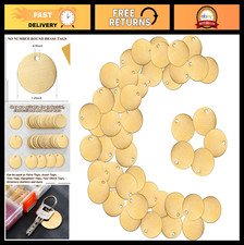 50 Pcs Gold Brass Tags 1.25" Round Blank Metal Stamping Key Tags for Pets, Plant