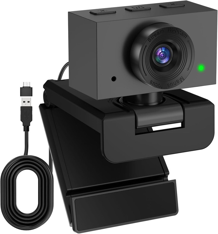 Streaming Webcam for PC with Microphone, 2K 30fps QHD USB Web Camera for Laptop,
