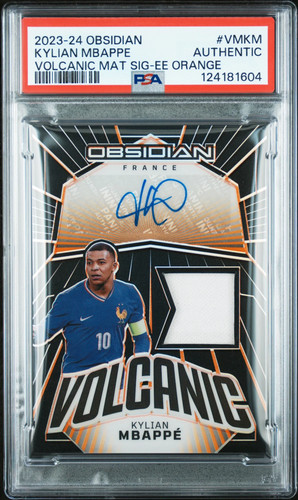 2023 Panini Obsidian Volcanic  Kylian Mbappe #VMKM  Orange /25 Authentic Auto