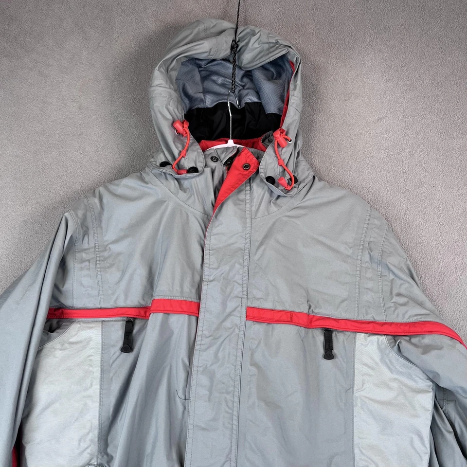 Nike ACG Jacket Mens Large Gray Red 3 Outer Layer Hooded Parka Vintage 90s Style - Image 2 of 4