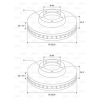 2X Valeo Bremsscheiben 283Mm BelÜFtet Vorne Passend FÜR CitroËN Berlingo C3 C4